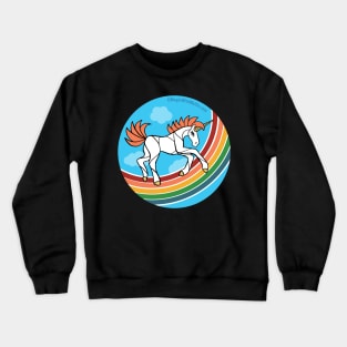 Rainbow Unicorn v1 — Dancing Uniquorn Illustration series Crewneck Sweatshirt